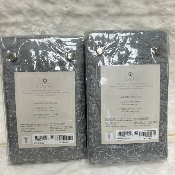 Hotel Collection Classic 2 King Shams Embossed Jacquard Quilted - Picture 2 of 2